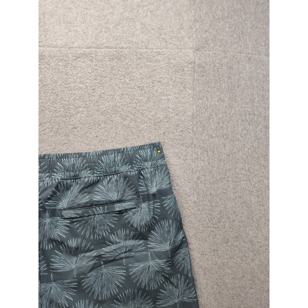 All In Motion Men Short M Blue Palm Print Elastic Waist Mid Rise Pull On Casual - Picture 12 of 16
